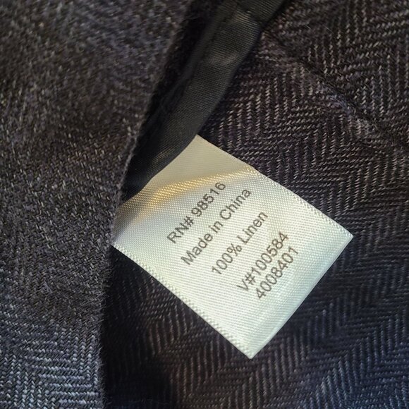Coldwater Creek Linen Herringbone Tweed Open Front Jacket Classic Staple Lg - Picture 8 of 8
